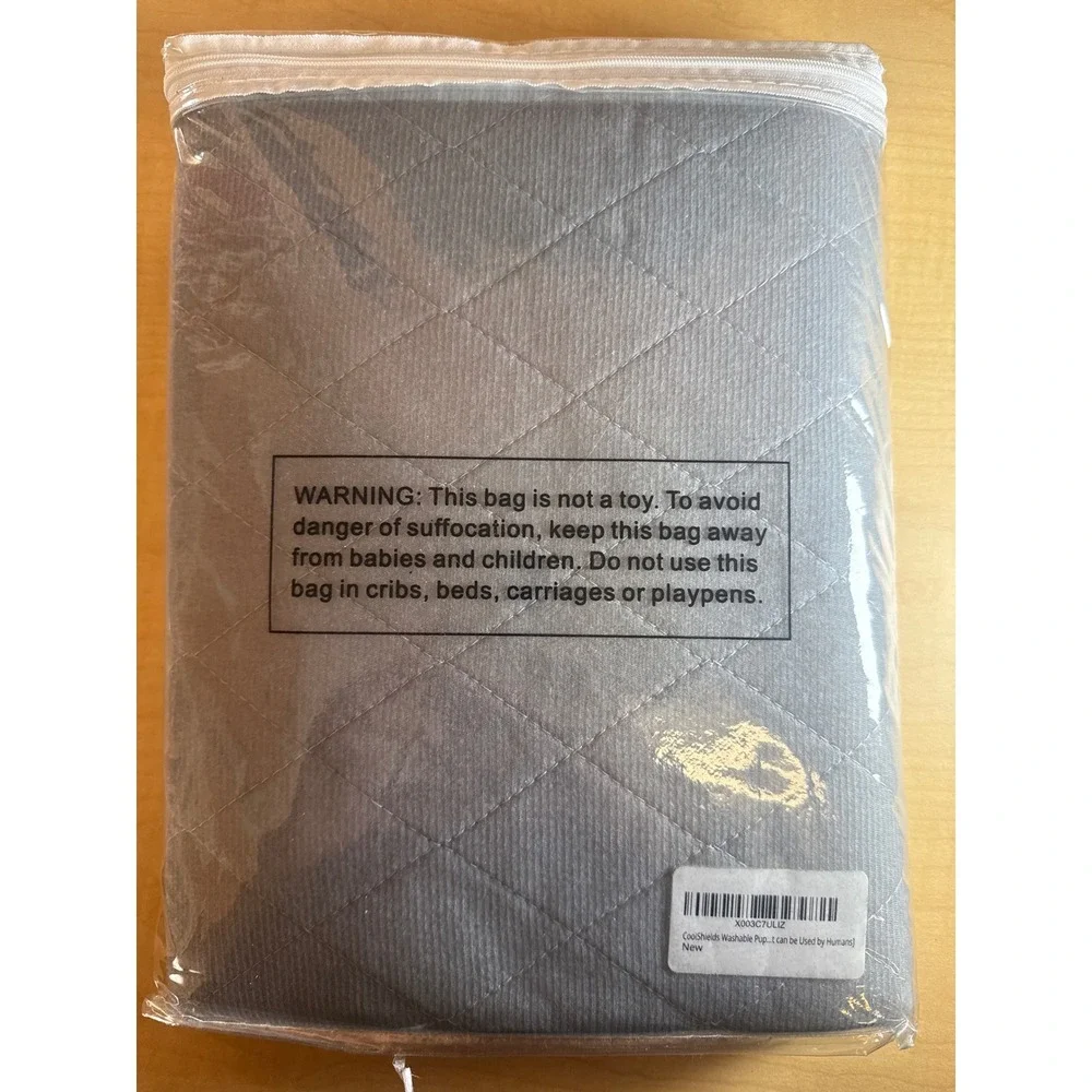 CoolShields Machine Washable Pet Pad 34x52 Non-Slip Grey Quilted Waterproof Mat